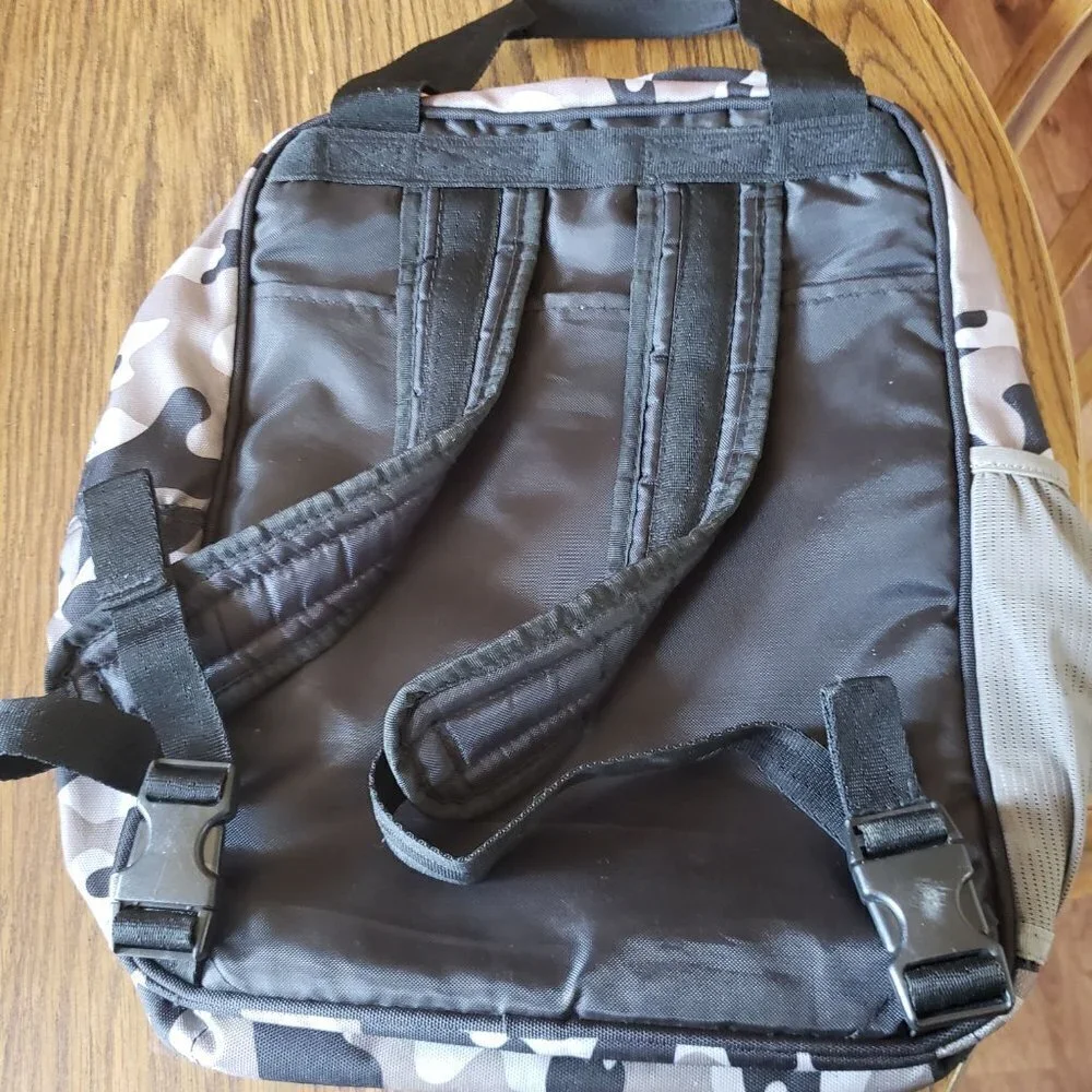 Black and White 5 Pocket Camouflage Print Shoulder Backpack